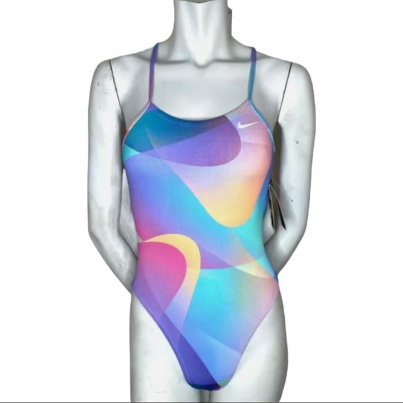 Nike Hydrastrong Multicoloured One Piece Chlorine Resistant Bathing Suit Size 0 - Picture 1 of 7